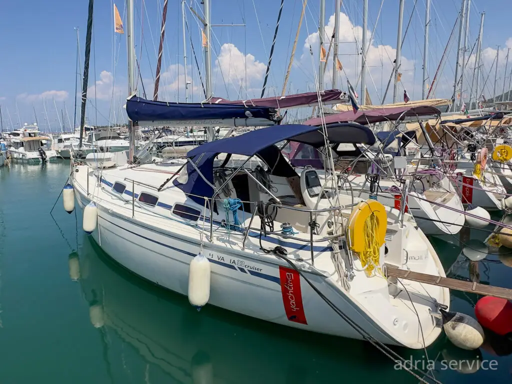 Sailboat Small AS - port view. Bavaria 33 Cruiser, built in 2007 and docked in IZOLA.