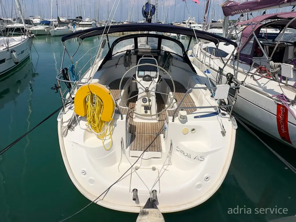 Sailboat Small AS - stern view. Bavaria 33 Cruiser, built in 2007 and docked in IZOLA.
