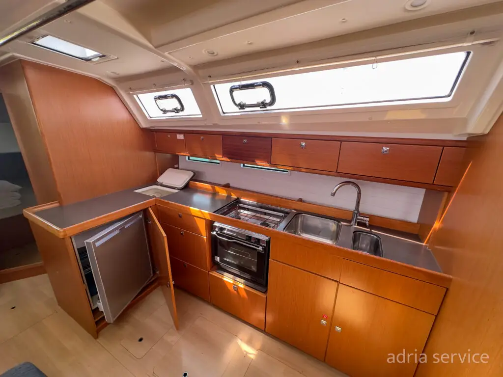 Sailboat Orca I - kitchen. Elan Impression 40, built in 2017 and docked in IZOLA.