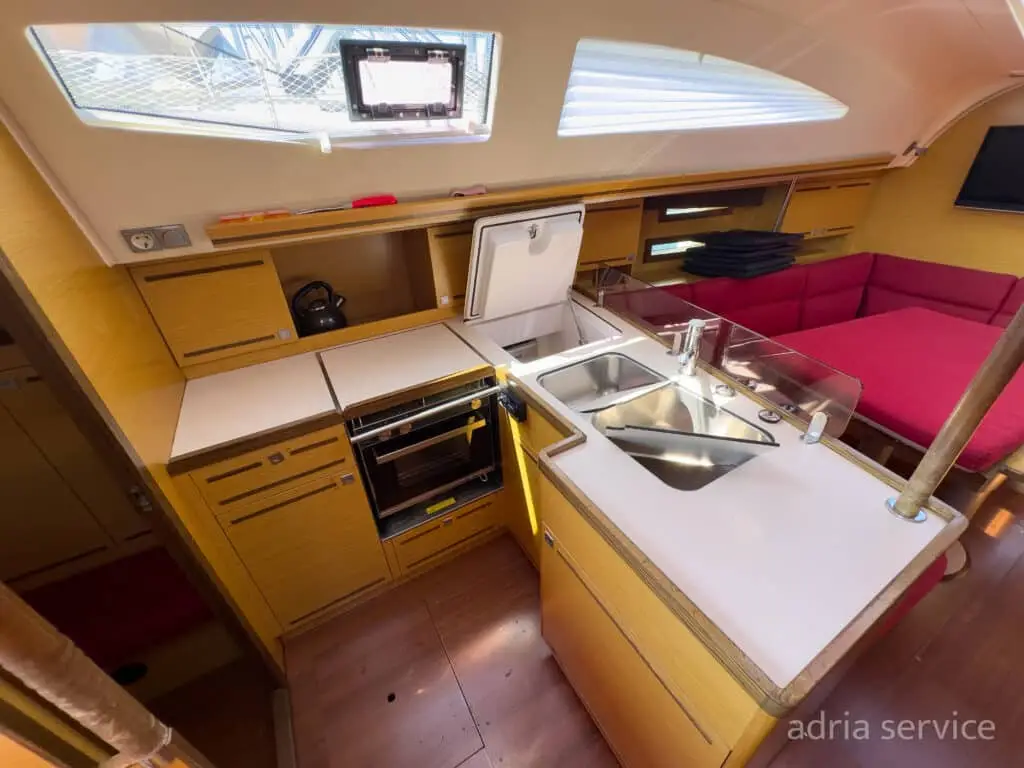 Sailboat Orca V- kitchen. Elan 394 Impression, built in 2012 and docked in IZOLA.